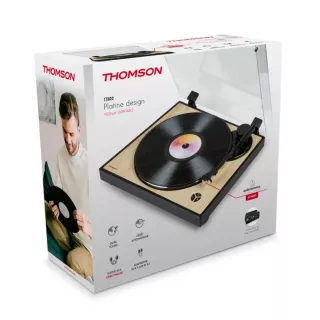 Thomson- Platine vinyle Bluetooth design en bois – TT300
